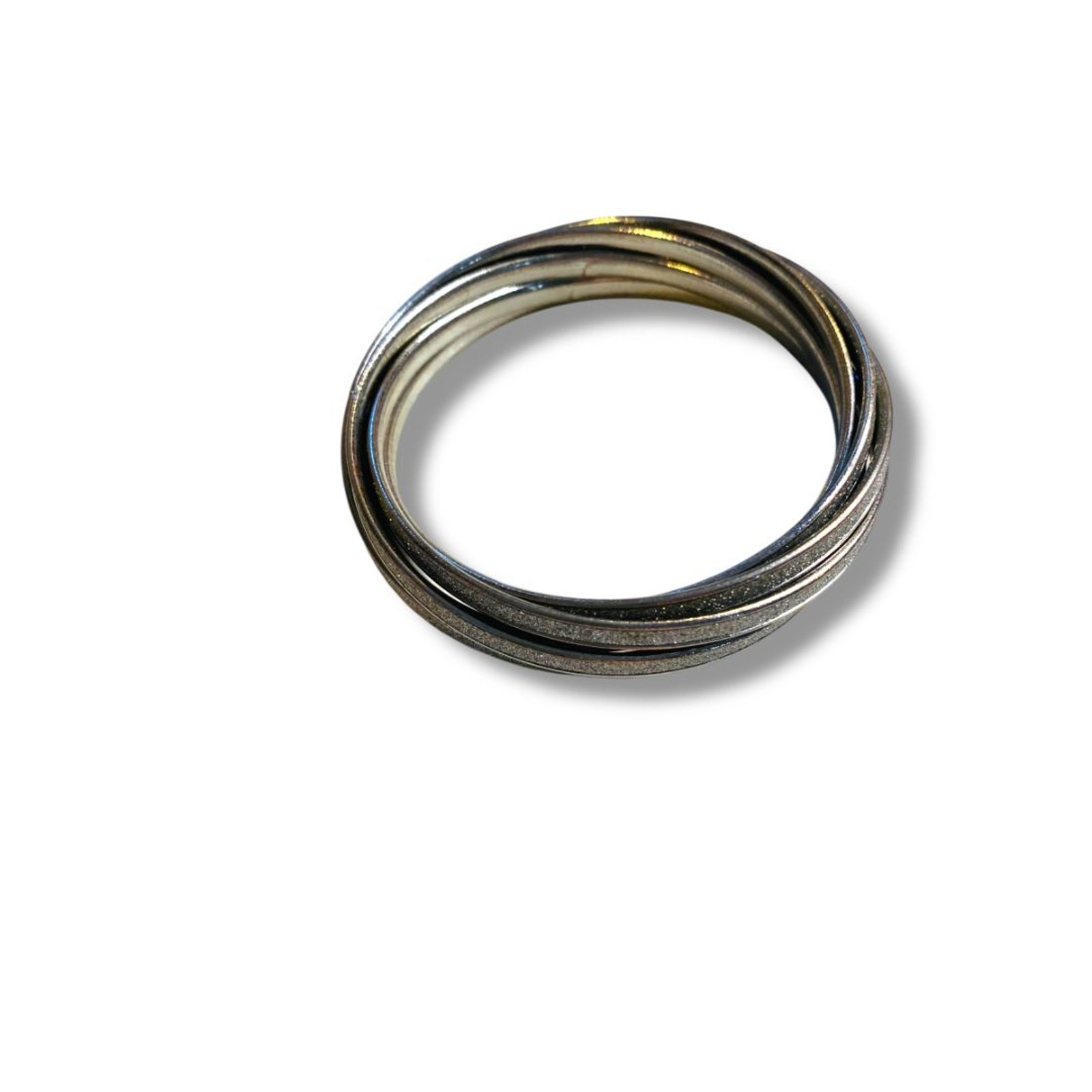 Silvertone Sparkle Interlocking Bangles Bracelet … - image 3