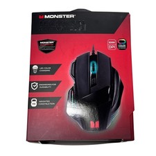 Monster Gaming Mouse Black LED Optical 3200 DPI Wired Ergonomic Gamer Gift Tech