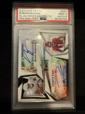 2023 Leaf Metal Dual Autographs Jahmyr Gibbs Bijan Robinson #DA-1 White 1/1