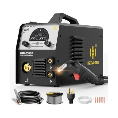 H HZXVOGEN Aluminum MIG Welder, 250A Welder Machine 110V 220V Gas, Flux core ...