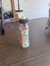 Vintage STORK Nipple Valve Nurser Glass Baby Bottle w/ Insert REXALL Duraglass