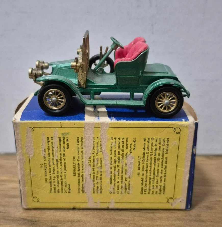 Y 2 1911 Renault Two Seater Models of Yesteryear Matchbox - mit D3 Box - - Bild 3 von 4