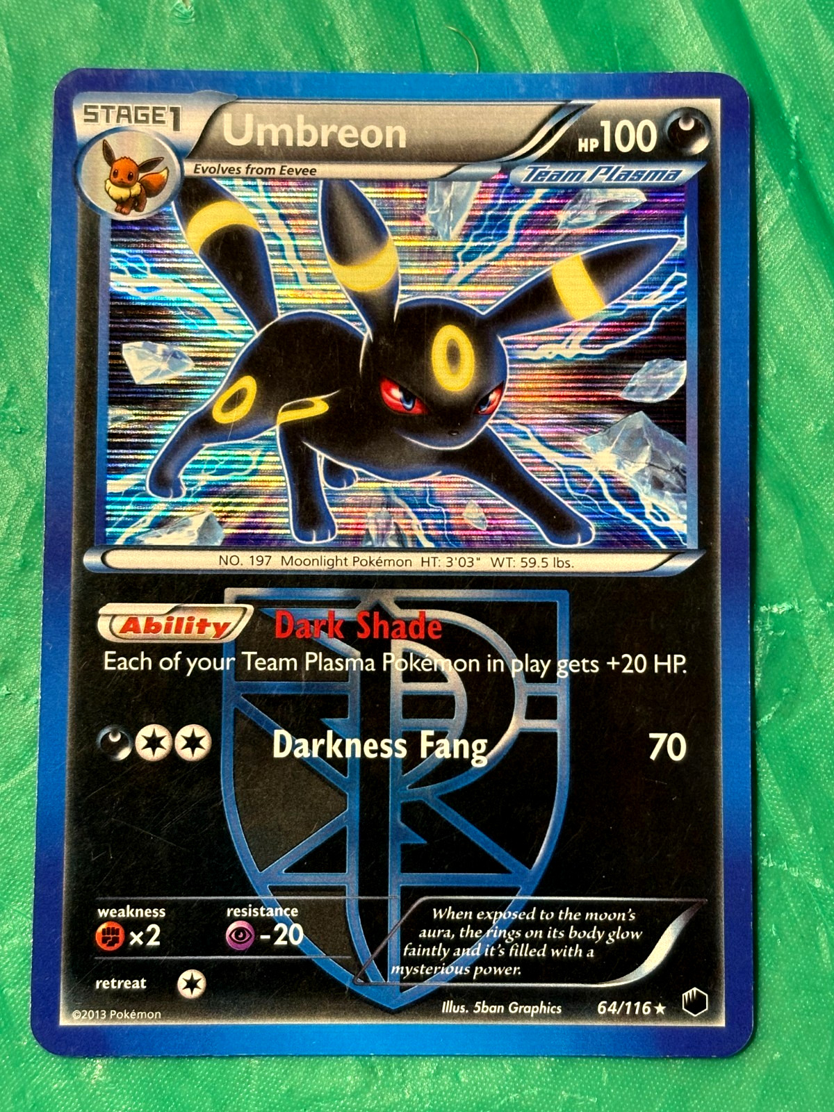 Pokemon - Umbreon (Team Plasma) 64/116 Reverse Holo - Plasma Freeze LP Card