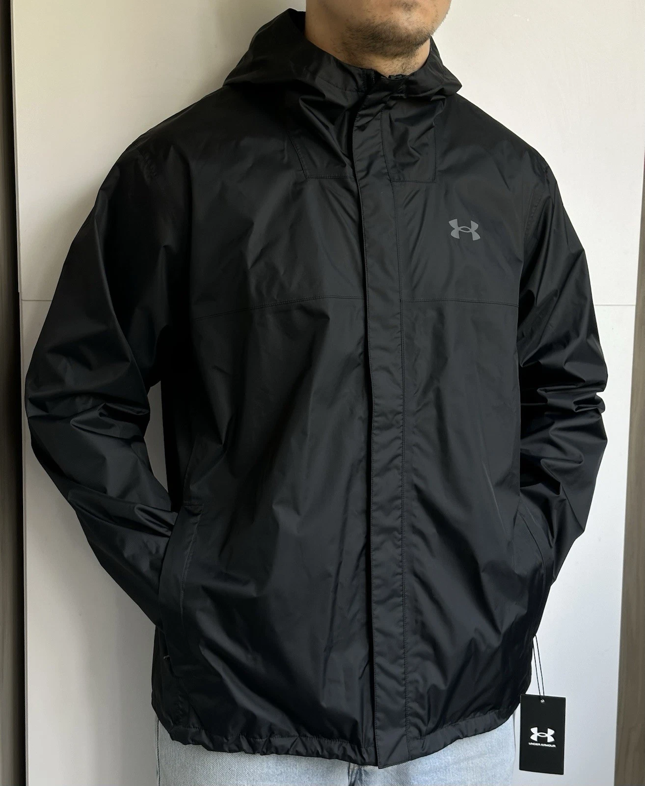 Under Armour UA Men's Storm Proof Waterproof Rain Jacket Black Extra Large NWT