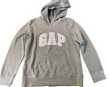Gap NWT Women's M Gray Sweatshirt Hoodie Sweatshirt w/ Lilac Purple Arch Logo