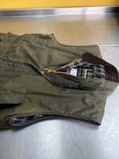 Barbour Westmorland Mens M 44in 1980s Vintage Green Waxed Gilet Jacket