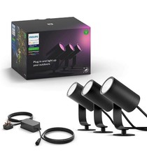 Philips Hue Lily Outdoor 3 Spot Light Base Kit Smart LED Garden Black