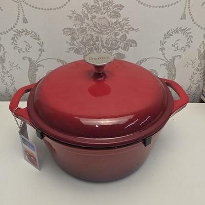 Denby Intro rot Gusseisen rund Auflaufform 24 cm Induktion Gas elektrisch