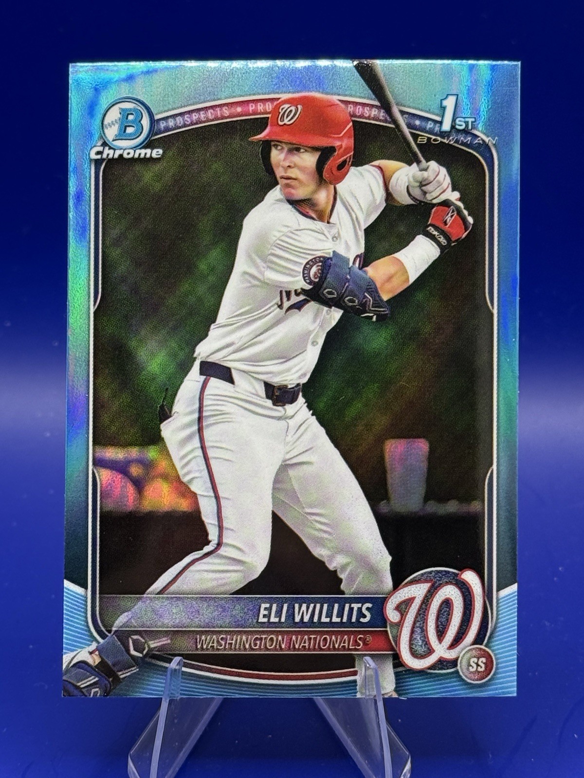 2025 Bowman Draft Eli Willits Chrome Sky Blue Refractor 1st #BDC-1 Nationals