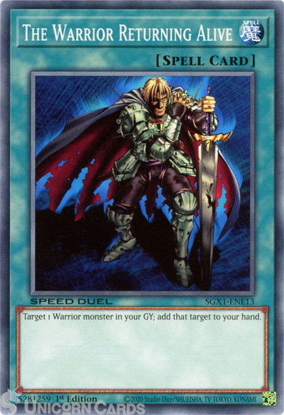 SGX1-ENE13 The Warrior Returning Alive Common 1st Edition Mint YuGiOh Card