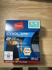 Hanes Men Cool Dry Boxer Brief 2ct Long Leg Tagless