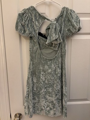 light blue cut out mini dress Moonlit Desire Mini Dress Dusty Blue