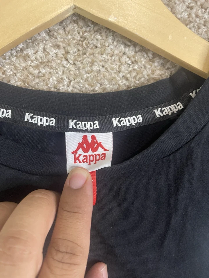 Camiseta De Colección Y2K Kappa Para Hombre Grande Desteñida Deletreada Logo Grabado Fútbol Manga Larga Foto 3 de 4