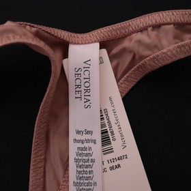 3 Victoria's Secret Very Sexy Satin Logo Shine Strap Thong Panty LOT XS M L