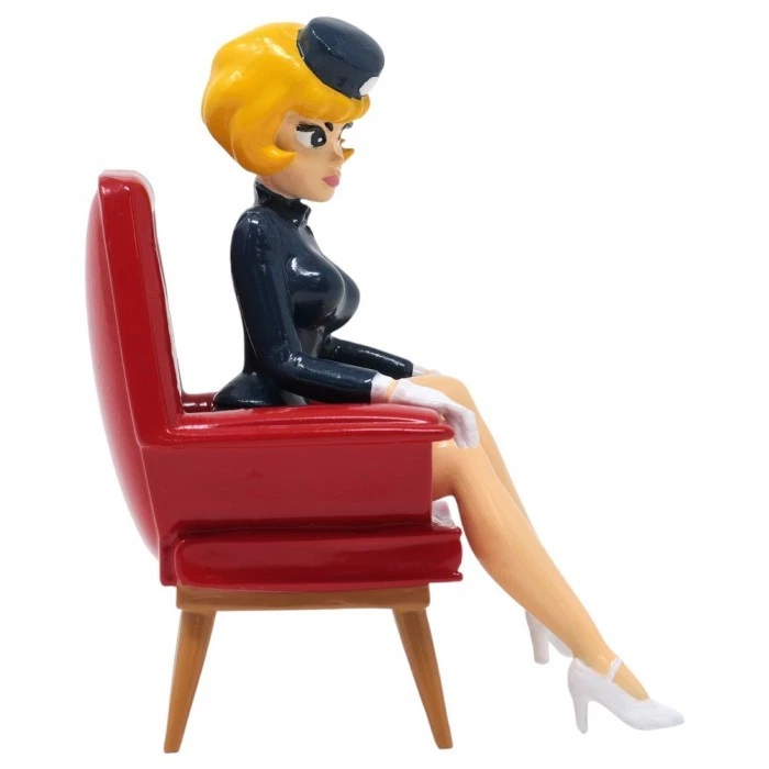 Natacha l'hôtesse de l'air assise dans fauteuil rouge figurine pixi ref 6372 - Photo 4/4