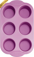 Silicone Muffin Tray 6 Cup – Non-Stick Bakeware for Baking Muffins, Cupcakes, Eg