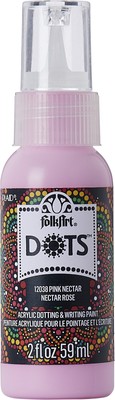 3er Pack Folkart Punkte Acrylfarbe 2oz-Rosa Nektar FADOT2OZ-12038