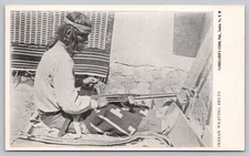 Postcard - Indian Weaving Belts - Candelario's Curio, Santa Fe, NM - 1920s (R1a)