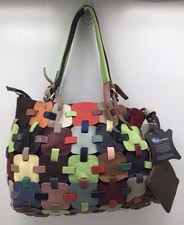 AmeriLeather Colby Leather Tote Bag In Rainbo...