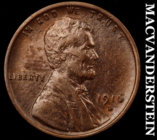 1916-D Lincoln Wheat Cent - Scarce  Extra Fine  Semi-key  Better Date  #G7657