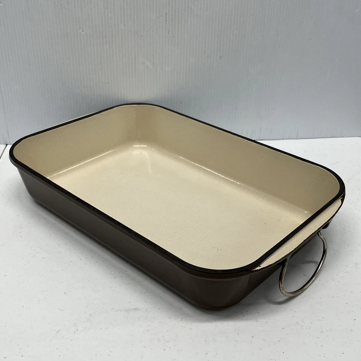 Le Creuset LG Brown Enamel Cast Iron Baking Roasting Casserole Lasagna Pan  Dish