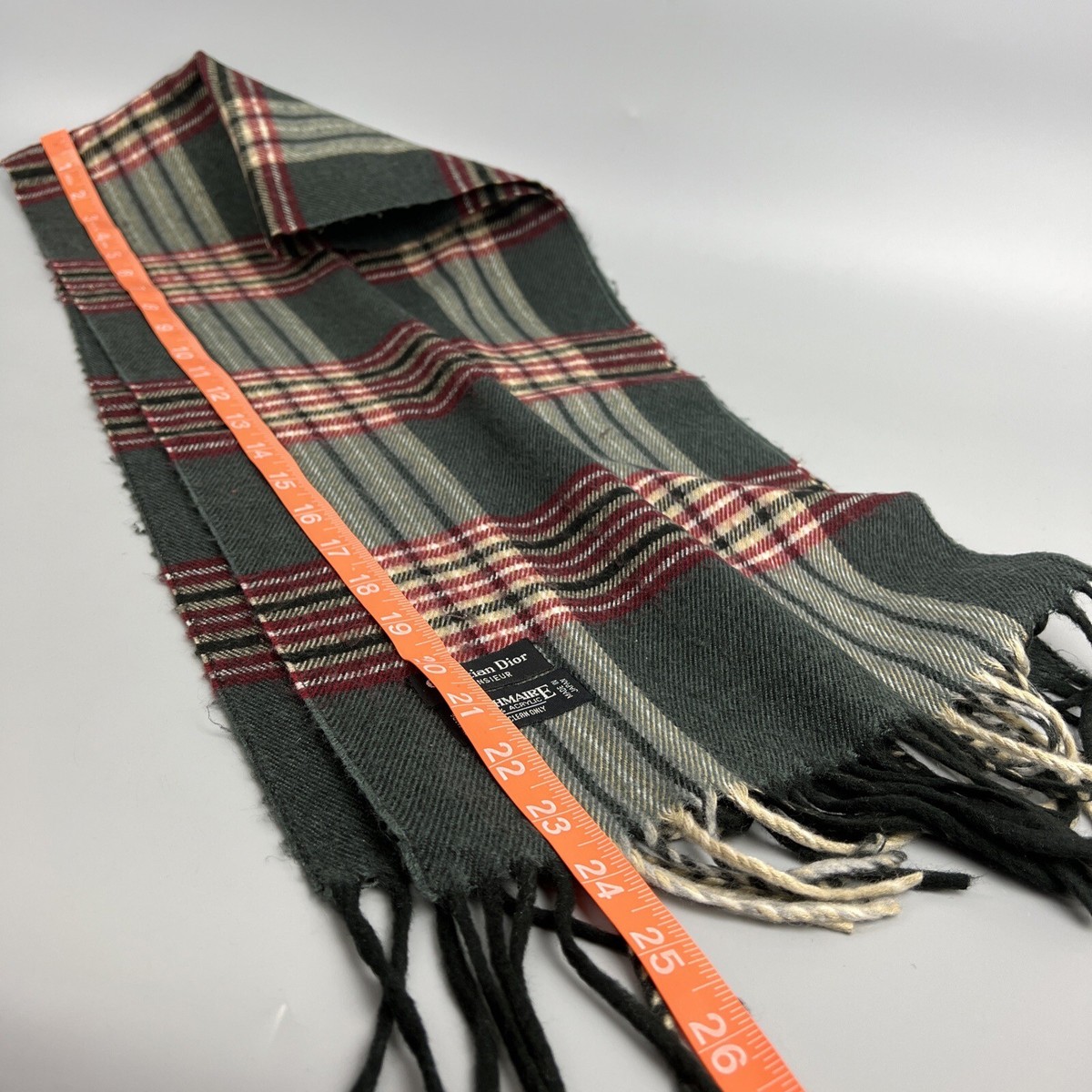 小物 Christian Dior archive Cashmere scarf Christian Dior Monsieur Cashmaire scarf Gray & burgundy