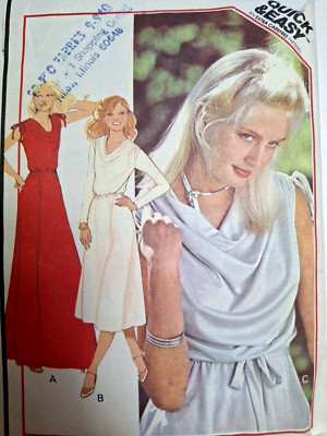 Dress Top Slouch Cowl M 14 16 McCalls 6177 Sewing Pattern Cut McCall's Easy Knit