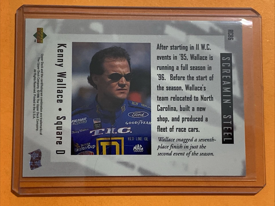 1996 Upper Deck Road to the Cup - Kenny Wallace #RC86 - Image 2 of 2