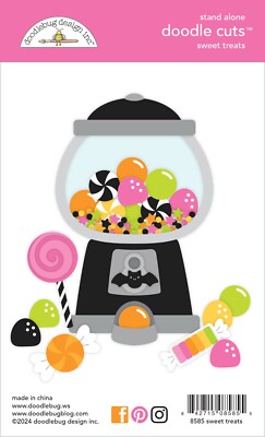 Doodlebug Doodle Cuts Metal Die Set Sweet Treats Gumball Machine Halloween Candy