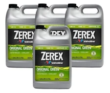 Valvoline Zerex 4 Gallons Coolant Antifreeze Original Green Low Silcate 4 x 1 G.