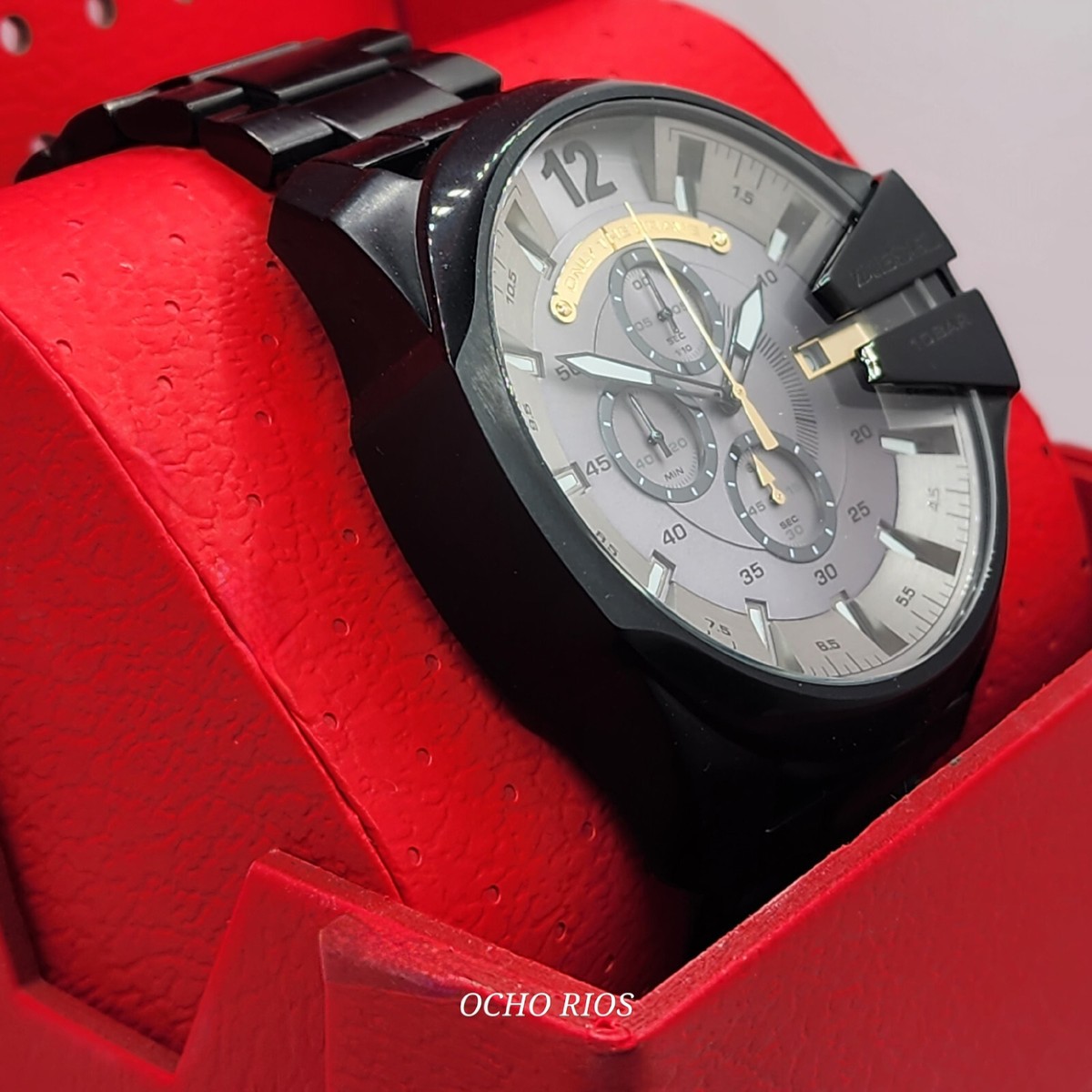 NEW AUTHENTIC DIESEL MEN'S WATCH MEGA CHIEF BLACK CHRONOGRAPH