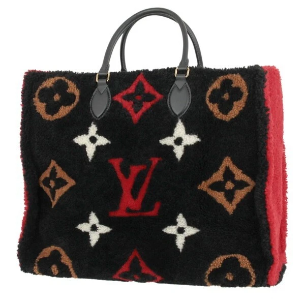 black louis vuitton purse with red inside