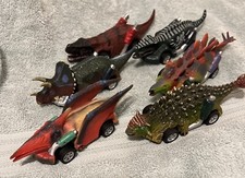 Dinobros Dinosaur Toy Pull Back Cars Bundle / Lot 6 Assorted Cars Fun Car Lot