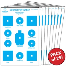 25 Paper Shooting Targets Range Gun Rifle Pistol Handgun Gunfighter Drills 23x35