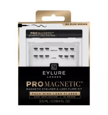 NEW Eylure London Pro Magnetic Eyeliner & Lash Flare Kit Medium & Long 15 Wears