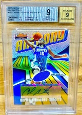 Carmelo Anthony 2003-04 Topps Finest Refractor Jersey RC Auto /250 BGS 9 