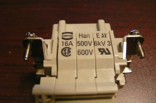 HARTING HAN E AV 6 PIN TERMINAL BLOCK CONNECTOR 16A 500V 6KV 3 600V - Picture 2 of 4