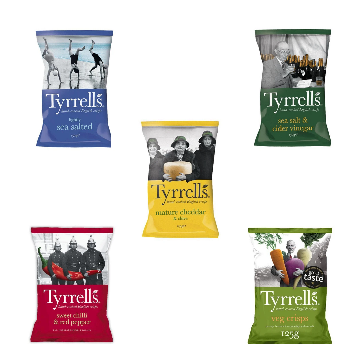 Tyrrells Chips In 5 Explosive Flavors 150g eBay