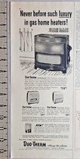 Duo-Therm 1953 Vintage Impreso Anuncio Calentador Gas Lujo Hogar Espacio Seguro Incinerador