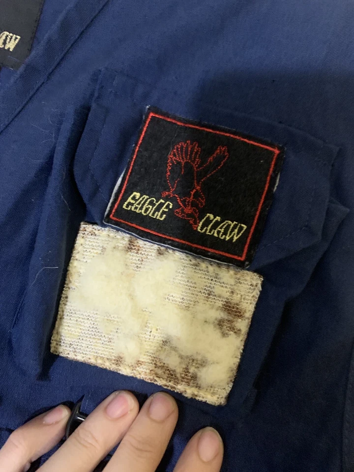 Винтажный рыболовный жилет с орлиным когтем взрослый размер L/XL — темно-синие карманы на молнии - Изображение 4 из 4