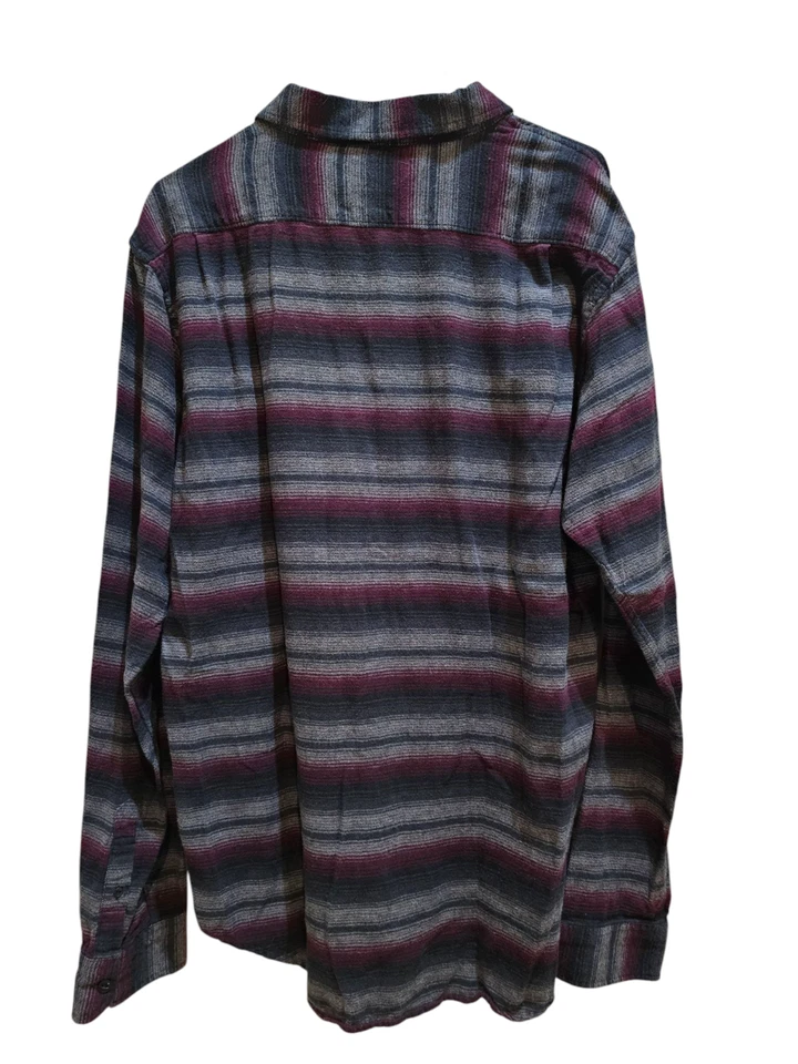 Ezekiel Surf Blanket Soft Flannel Shirt Mens XL Multi Striped Classic Button-Up - Image 2 of 4