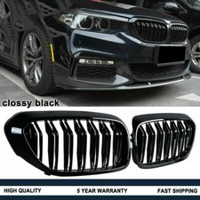Shiny Black Front Kidney Grille Grill For BMW G30 G31 5 Series 530i 540i 2017-20