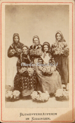 DEUTSCHER CDV BLUMENVERKÄUFER VON KISSINGEN KURORT, DEUTSCHLAND VIKTORIANISCHES FOTO #D1874