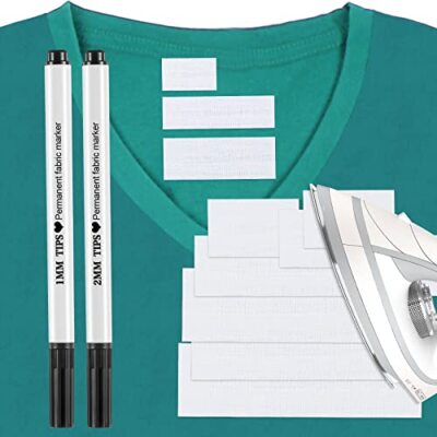 100 Pack Iron On Name Labels for Clothing Precut Name Labels w/ Permanent Marker