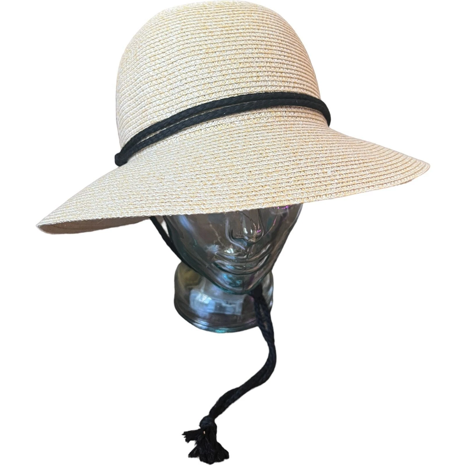FURTALK Women’s UPF 50 Straw Sun Hat Wide Brim Foldable Beach Beige