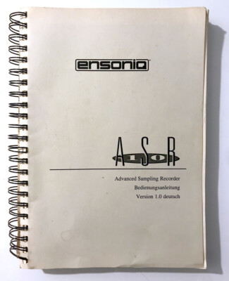 Original Ensoniq ASR10 bedienungsanleitung Version 1.0