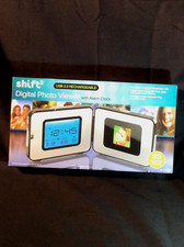 MERCHSOURCE - DIGITAL PHOTO VIEWER WITH ALARM CLOCK. NEW IN BOX, NEVER USED