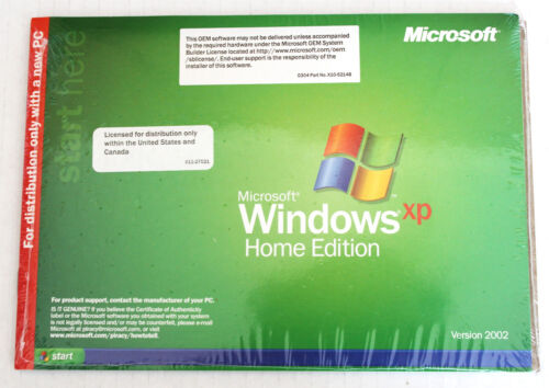 Microsoft Windows XP Home Edition 2002 - Nessun codice Product Key in confezione sigillata - Foto 1 di 3