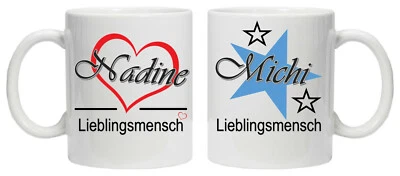 KREATIVSTUDIO87 Tasse Lieblingsmensch personalisiert Herz Stern