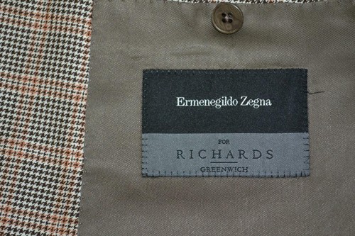 $1895 Custom Ermenegildo Zegna CEO Wool & Silk Beige Check Coat Jacket 44 L - Picture 8 of 8